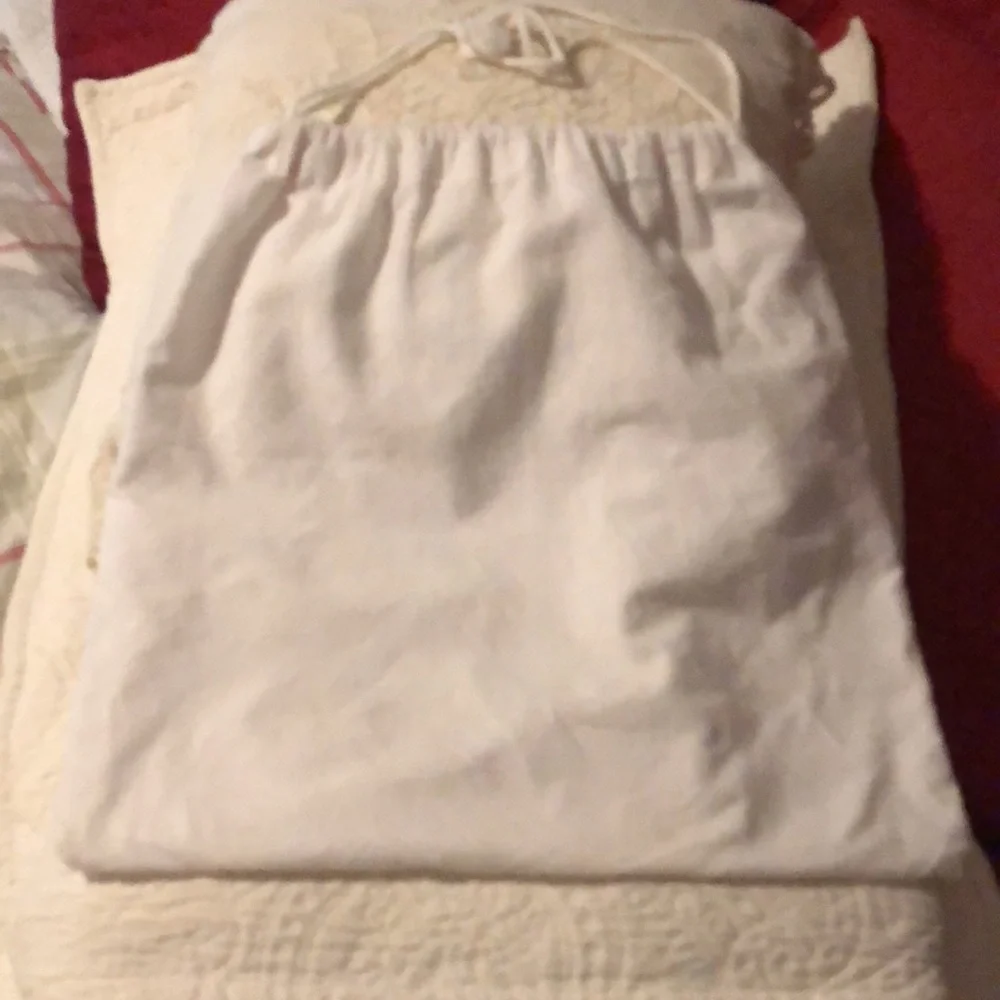 Lily Juliet Laundry Bag White Cotton Embroidered